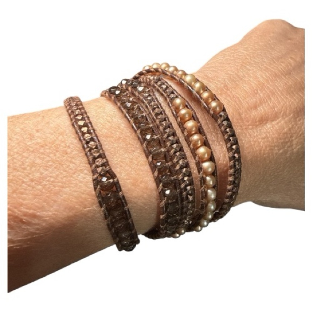2010 Chan Luu x Banana Republic Brown Beaded Wrap Bracelet